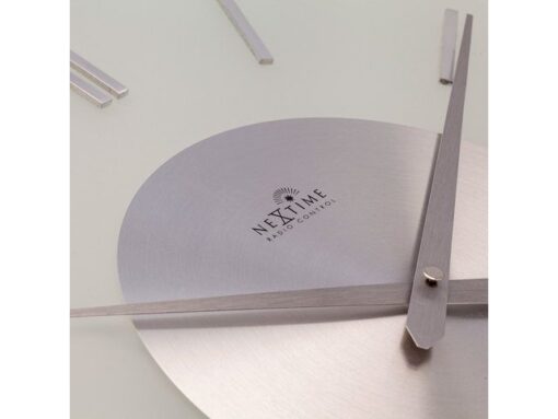 Wandklok NeXtime dia. 40 cm, melkglas, 'Stripe' Radio       Controlled
