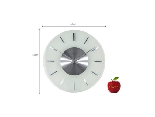 Wandklok NeXtime dia. 40 cm, melkglas, 'Stripe' Radio       Controlled