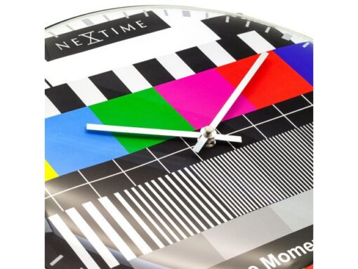 Wandklok NeXtime dia. 35 cm, bol glas, multi-color,         'Testpage Dome'
