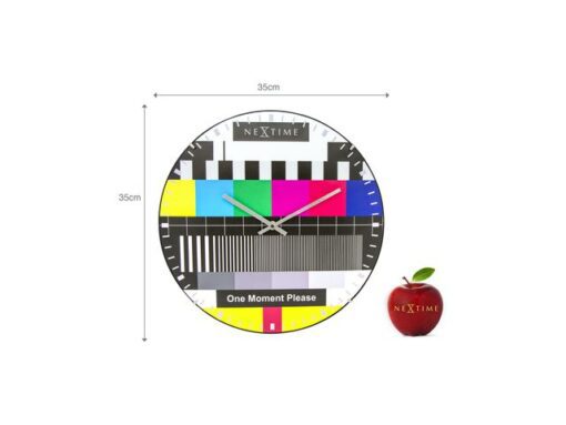 Wandklok NeXtime dia. 35 cm, bol glas, multi-color,         'Testpage Dome'