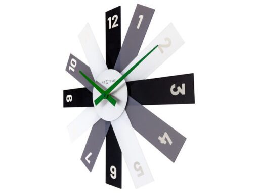 Design wandklok - 40cm- Stille klok - Zwart - Acryl -       NeXtime "Plexi"