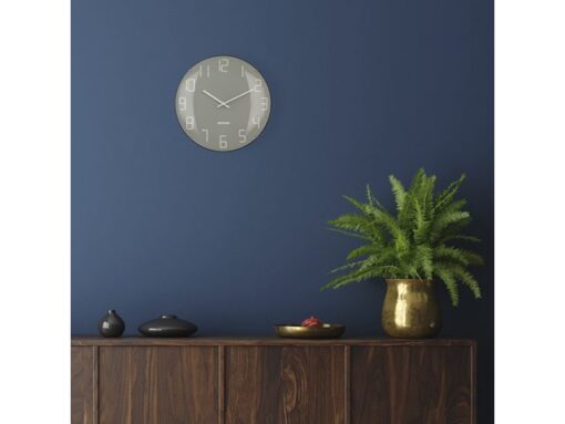 Wandklok Nextime dia 35cm bolvormig glas grijs kunststof    Shade