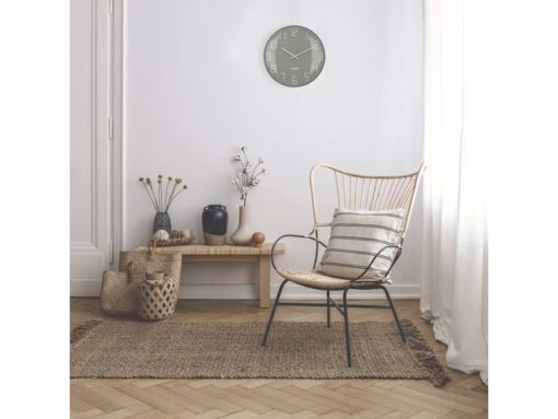 Wandklok Nextime dia 35cm bolvormig glas grijs kunststof    Shade
