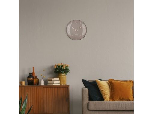 Wandklok Nextime dia 35cm bolvormig glas roze kunststof     Shade