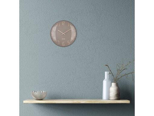 Wandklok Nextime dia 35cm bolvormig glas roze kunststof     Shade
