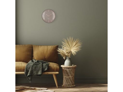 Wandklok Nextime dia 35cm bolvormig glas roze kunststof     Shade