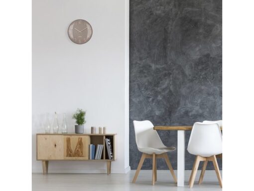 Wandklok Nextime dia 35cm bolvormig glas roze kunststof     Shade