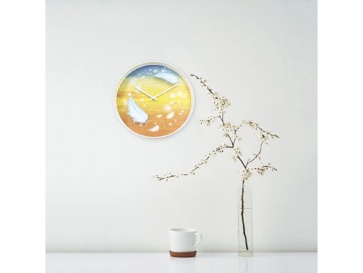 Wandklok Nextime dia 30cm multicolour kunststof Feathers