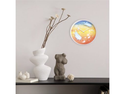 Wandklok Nextime dia 30cm multicolour kunststof Feathers