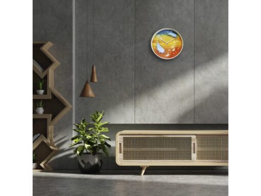 Wandklok Nextime dia 30cm multicolour kunststof Feathers