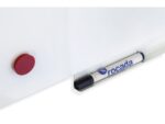 Whiteboard Rocada Skinclock 55x75cm wit gelakt met klok en  kalender inclusief pennegoot