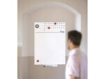 Whiteboard Rocada Skinclock 55x75cm wit gelakt met klok en  kalender inclusief pennegoot
