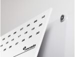 Whiteboard Rocada Skinclock 55x75cm wit gelakt met klok en  kalender inclusief pennegoot