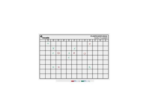 Whiteboard Rocada Skinplanner maanden 75x115cm wit gelakt