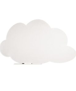 2 cm. Kleur bord wit gelakt staal (RAL9010) in gedachtewolk vorm. Eenvoudige wandmontage. Er is niet meer dan één persoon nodig om het bord te installeren