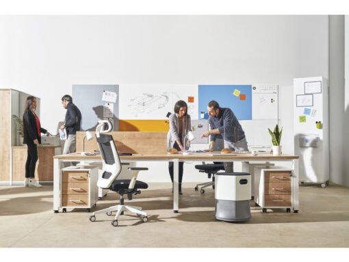 Whiteboard Rocada Skincube 55x55x200cm mobiel wit met 4     zijden