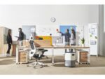 Whiteboard Rocada Skincube 55x55x200cm mobiel wit met 4     zijden