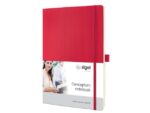 Sigel Notitieboek Conceptum Pure A4 rood 5mm ruit softcover.      Genummerde pagina's, inhoudsopgave, sluiting d.m.v.