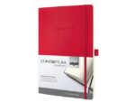 Sigel Notitieboek Conceptum Pure A4 rood gelinieerd softcover.    Genummerde pagina's, inhoudsopgave, sluiting d.m.v.