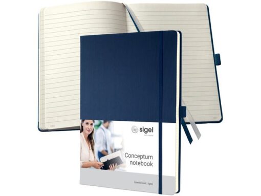 Sigel Notitieboek Conceptum Pure A4 midnight blue gelinieerd      hardcover, genummerde pagina's, inhoudsopgave, sluiting