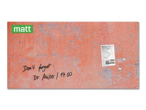 Glas-magneetbord Sigel Artverum Red Wall mat. 910x460x15 mm.