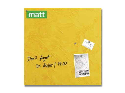 Glas-magneetbord Sigel Artverum Yellow Structure mat        480x480x15mm
