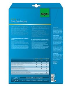 exacte contourscherpte. De ideale oplossing voor grote hoeveelheden fotoprints. Geschikt voor alle inkjetprinters. Hoogglans. Wit. 200 g. Formaat A4. Inhoud 20 vel.