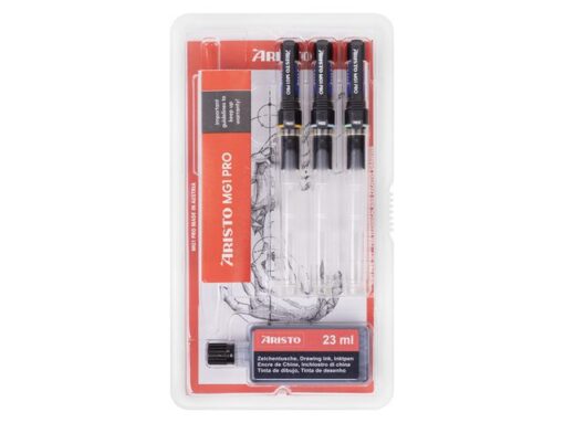 Tekenpen PRO Aristo College-set 4-delig 0.18-0.25-0.35mm    tekenpennen en tekeninkt 23ml zwart