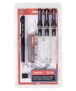 Tekenpen PRO Aristo College-set 6-delig 0.25-0.35-0.50mm    tekenpennen, Geo-pen 0.5mm, tekeninkt 23ml zwart,