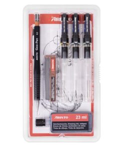 Tekenpen PRO Aristo College-set 6-delig 0.40-0.60-0.80mm    tekenpennen, Geo-pen 0.5mm, tekeninkt 23ml zwart,