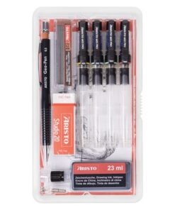 Tekenpen PRO Aristo Studio-set 9-delig                      0.18-0.25-0.35-0.50mm tekenpen,Geo-pen 0.5mm, teken inkt