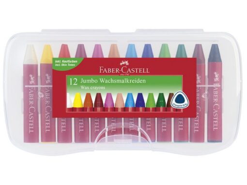 Faber Castell waskrijt Faber-Castell Jumbo etui à 12 stuks
