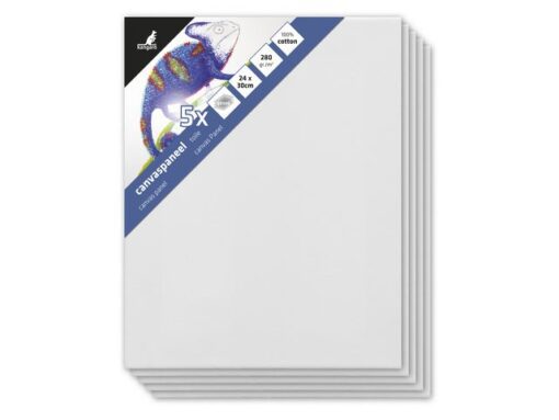 Canvaspaneel Kangaro 24x30 cm set 5 stuks 3mm board 280gr   katoen 3x primed