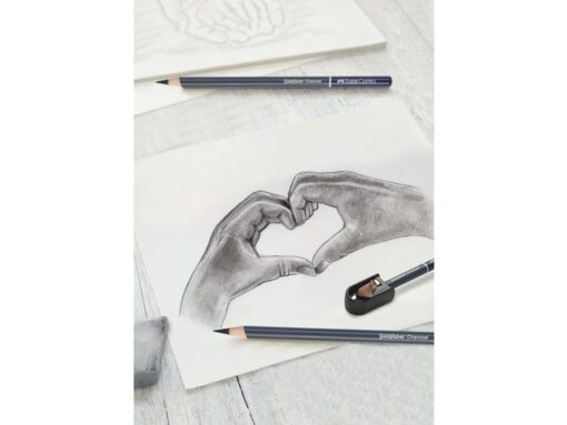 Faber Castell Houtskoolset Faber-Castell 8-delig: 5 houtskoolpotloden     (extra super zacht, superzacht, zacht, medium en hard) 1