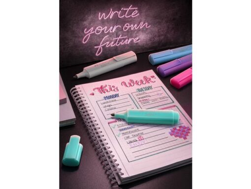 Faber Castell tekstmarker Faber-Castell 1546 etui met 8 stuks assorti     pastel