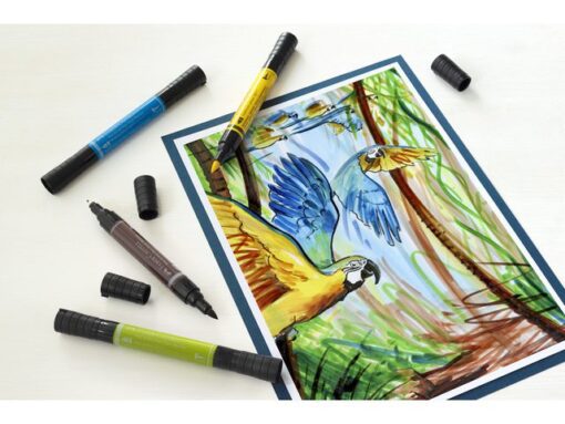 Faber Castell Tekenstift Faber-Castell Pitt Artist Pen duo marker etui a 5 stuks