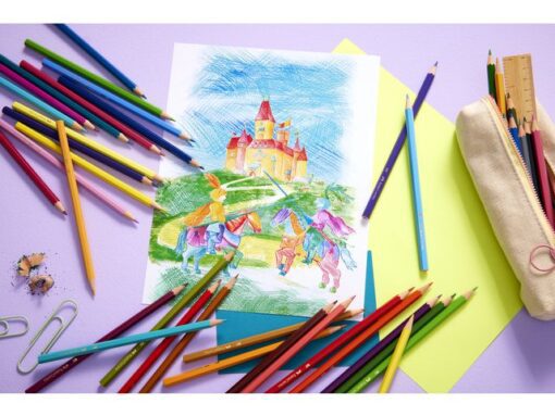Faber Castell Kleurpotlood Faber-Castell Castle zeskantig metalen etui 48 stuks met accessoires