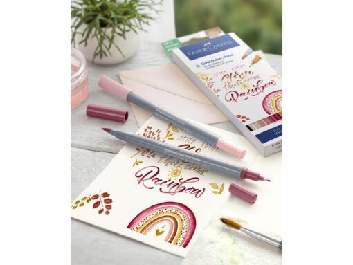 Faber Castell Duo aquarelmarker Faber-Castell Goldfaber etui 6 stuks BoHo letteringset kleur nrs: 116, 183, 187, 195, 227, 283