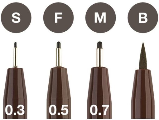 Faber Castell Tekenstift Faber-Castell Pitt Artist Pen 4-delig etui       donker sepia
