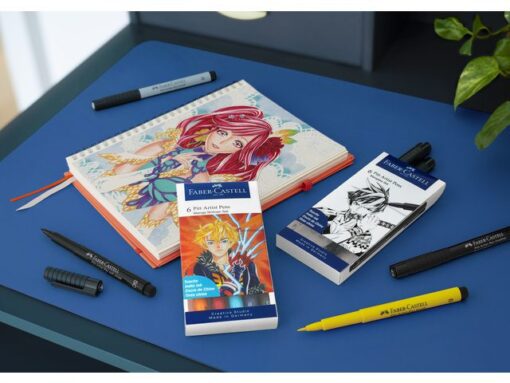 Faber Castell Tekenstift Faber-Castell Pitt Artist Pen Mangaka 6-delig    etui zwart