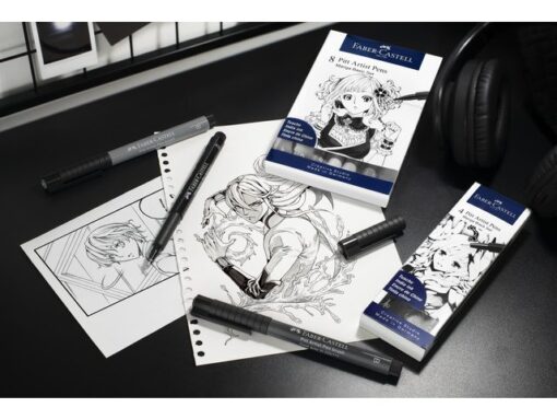 Faber Castell Tekenstift Faber-Castell Pitt Artist Pen Manga 4-delig etui Black