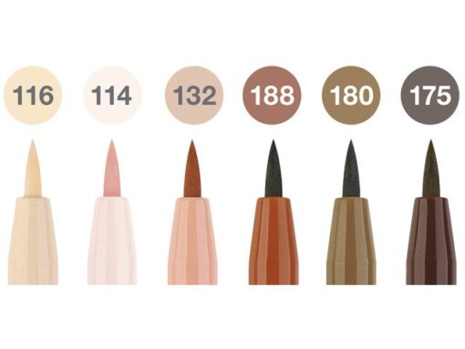Faber Castell Tekenstift Faber-Castell Pen Brush "Portret" etui á 6 stuks