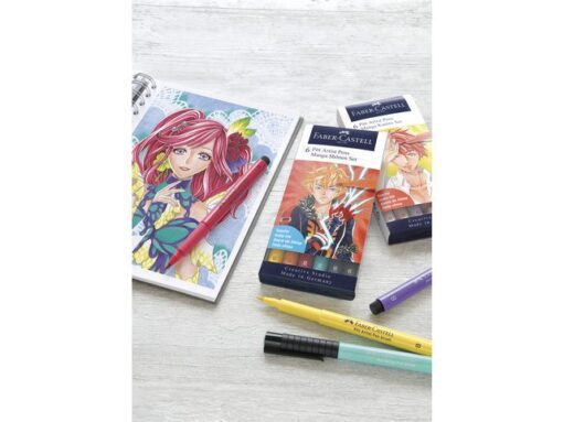 Faber Castell Tekenstift Faber-Castell Pitt Artist Pen Manga 6-delig etui Kaoiro