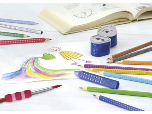 Faber Castell puntenslijper Faber-Castell GRIP 2001 Trio assorti display a 10 stuks
