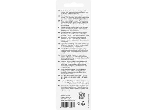 Faber Castell puntenslijper Faber-Castell GRIP Trio zilver op blister