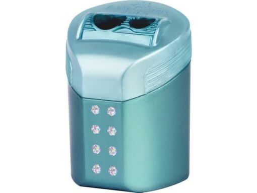 Faber Castell Puntenslijper Faber-Castell RollOn sparkle duo display 6 stuks assorti kleur: rose, violet en ocean metallic