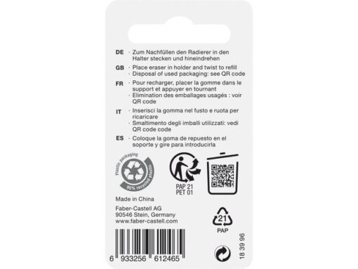 Faber Castell navulgum Faber-Castell voor Polymatic, 4 stuks op blister