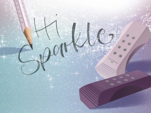 Faber Castell Gum Faber-Castell RollOn Sparkle display 20 stuks assorti kleur: rose,violet en ocean metallic