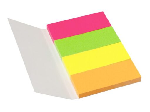 Info Notes Info Page Markers papier neonmix 20x50mm, 4 kleuren