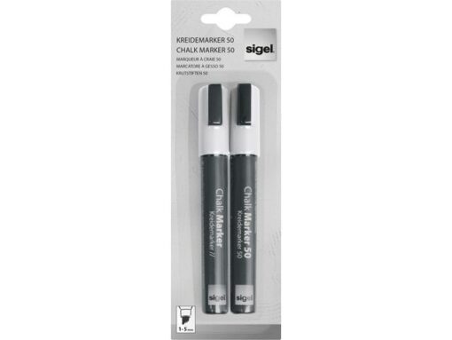 Krijtstift Sigel set 2stuks wit wig punt 1-5 mm